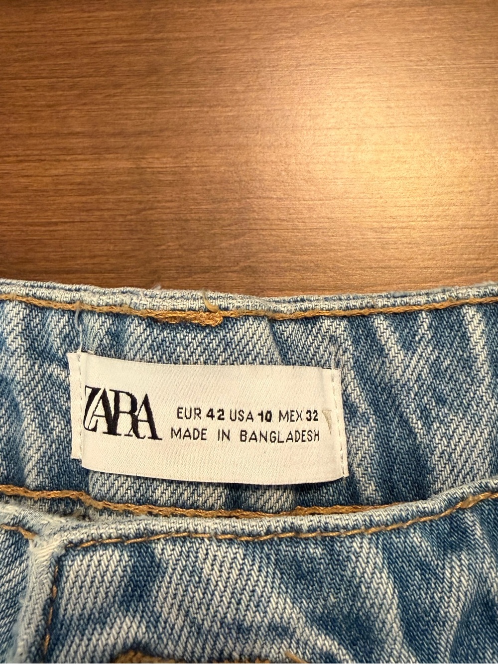 Zara Light Blue High-Waist Denim Shorts - Picture 2 of 5